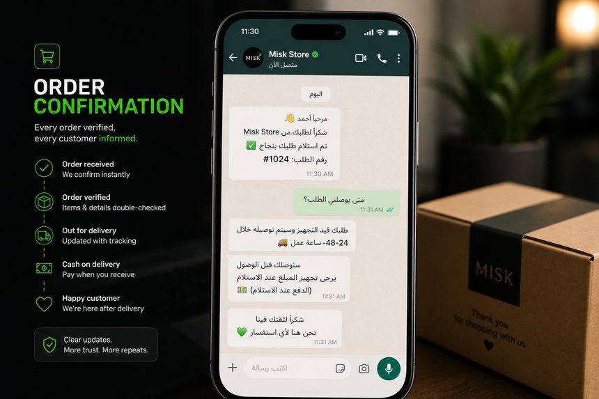 تأكيد طلب على الجوال